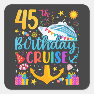 45th誕生日クルーズBデイパーティー スクエアシール