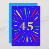 45th誕生日パーティーの招待状の爆発 招待状 (正面/裏面)