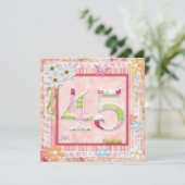 45th誕生日パーティースクラップブック作りスタイル 招待状 (スタンド正面)