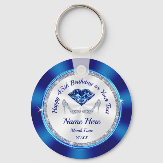 45th誕生日パーティー好意,サファイア,ハイヒール キーホルダー (正面)