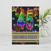 45th誕生日パーティー招待(バブル付き) 招待状 (スタンド正面)