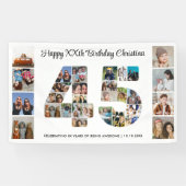 45th誕生日パーティー番号45フォトコラージュ 横断幕 (横)