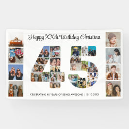 45th誕生日パーティー番号45フォトコラージュ 横断幕