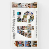 45th誕生日パーティー番号45フォトコラージュ 横断幕 (縦)