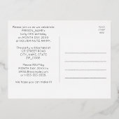 45th誕生日パーティー~アールデコスタイル"45" +名前 箔招待状ポストカード (裏面)