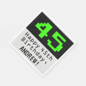 45th誕生日 – ネルディ/オタク系のスタイル「45」と名前 スタンダードランチョンナプキン (角)