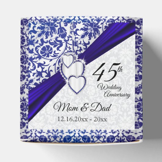 45th / 65thサファイアブルー記念日デザイン フェイバーボックス (上部)