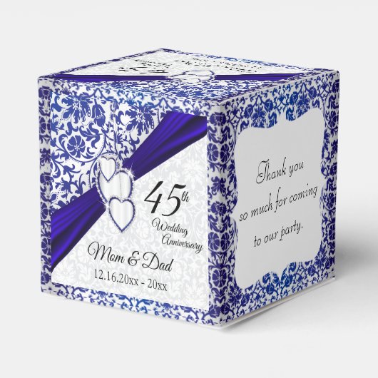 45th / 65thサファイアブルー記念日デザイン フェイバーボックス (裏面サイド)