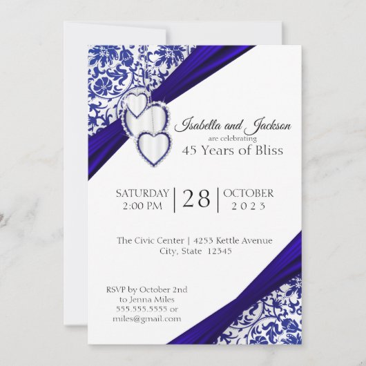 45th / 65thサファイア記念日 招待状 (正面)