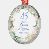 45th 65th周年記念結婚バラフローラガーランド メタルオーナメント (左)