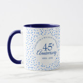 45th 65th 結婚anniversary loveハート紙吹雪 マグカップ (左)