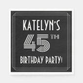 45th Birthday Party:アールデコスタイル+名前をカスタムする スタンダードランチョンナプキン (正面)