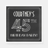 45th Birthday Party:アールデコスタイル+名前をカスタムする スタンダードランチョンナプキン (正面)