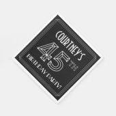 45th Birthday Party:アールデコスタイル+名前をカスタムする スタンダードランチョンナプキン (角)