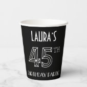 45th Birthday Party:アールデコスタイル+名前をカスタムする 紙コップ (裏面)
