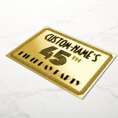 45th Birthday Party —アールデコスタイル「45」 & Name 箔招待状 (回転した状態)