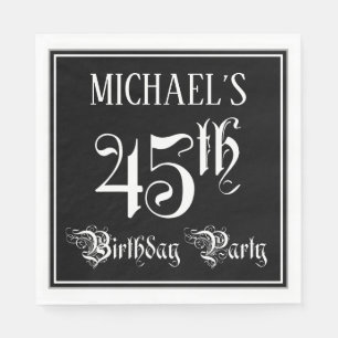 45th Birthday Party – スクリプファンシート+名前をカスタムする スタンダードランチョンナプキン
