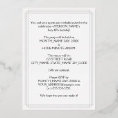 45th Birthday Party – スクリプファンシート&名前をカスタムする 箔招待状 (裏面)