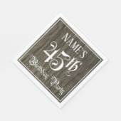 45th Birthday Party — ファンシー Script, フェイク Wood Look スタンダードランチョンナプキン (角)