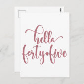 45th Birthday Women Hello 45 Cute 45 Years Old ポストカード (正面/裏面)
