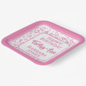 45th Party Random Number Pattern Pink/White ペーパープレート (傾斜あり)