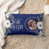 45th PHOTO's Anniversary 結婚 Sapphireフローラ ランバークッション (ブランケット)