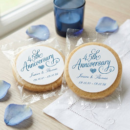 45th Sapphire Wedding Anniversary ラウンドシール