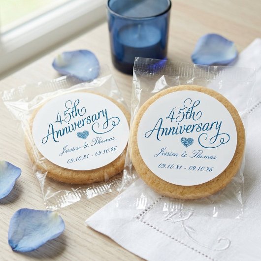 45th Sapphire Wedding Anniversary ラウンドシール