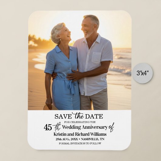 45th Wedding Anniversary Save the Date Photo マグネット