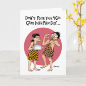 46おもしろい番目の誕生日カー男性へド カード (黄色い花)