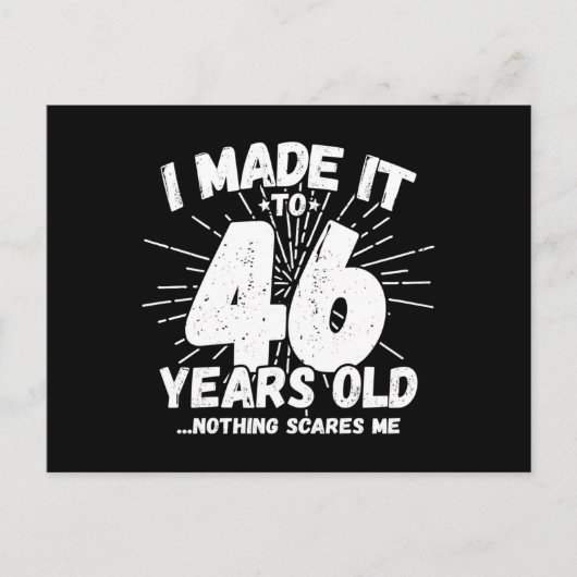 46おもしろい誕生日引用文皮肉46歳 ポストカード (正面)