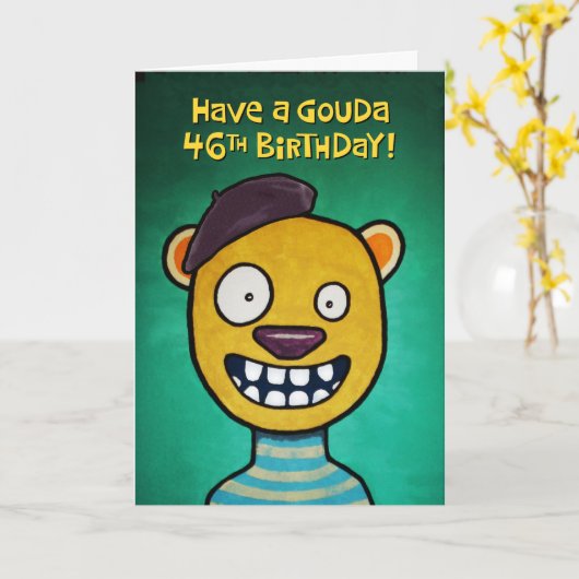 46おもしろい誕生日 カード (黄色い花)