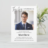 46エレガント歳の誕生日招待状メンズ写真 招待状 (スタンド正面)