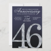 46周年記念ダイヤモンドシルバー紺デザイン 招待状 (正面)