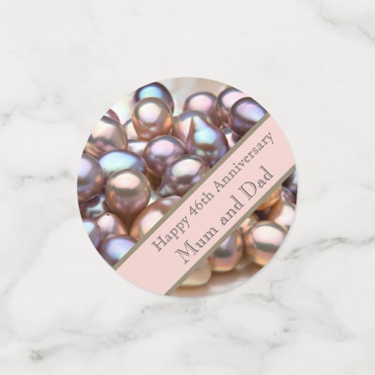 46周年記念結婚セラミックオーナメント コンフェッティ (スモール正面)