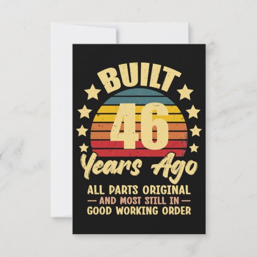46年前の純正パーツを使用した46歳の誕生日 招待状 (正面)