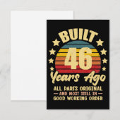 46年前の純正パーツを使用した46歳の誕生日 招待状 (正面/裏面)