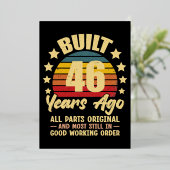 46年前製造 オールパーツオリジナル 46歳の誕生日 箔招待状 (立ち正面)
