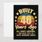 46年前 全てのパーツがオリジナル 46歳の誕生日 招待状 (正面/裏面)