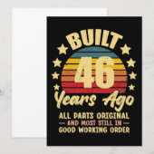 46年前 全てのパーツがオリジナル 46歳の誕生日 招待状 (正面/裏面)