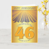 46年間の断酒記念 | ゴールデンレイ12ステップ カード (黄色い花)
