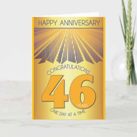 46年間の断酒記念 | ゴールデンレイ12ステップ カード (正面)