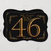 46日,誕生会46日,ギャツビー,ブ素晴らしラック&金ゴールド 招待状 (正面/裏面)