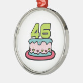 46歳お誕生日ケーキ メタルオーナメント (左)