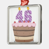 46歳お誕生日ケーキ メタルオーナメント (左)