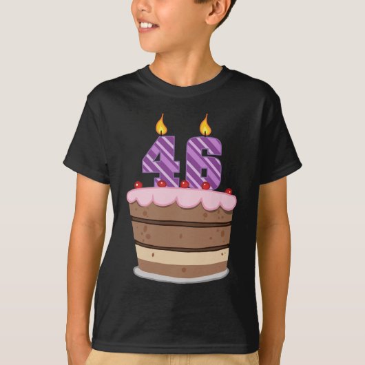 46歳のお誕生日ケーキ Tシャツ (正面)
