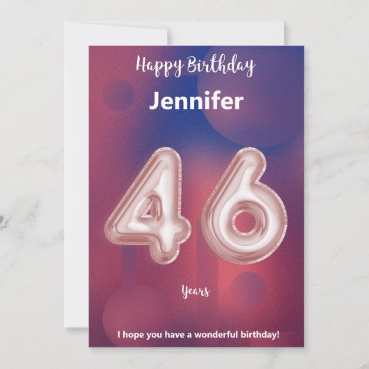 46歳のハッピーバースデーカード (正面)