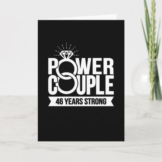 46歳のパワーカップルかわいい46周年 カード (正面)
