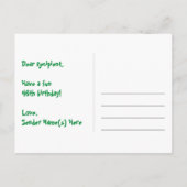 46歳の誕生日おめでとう：楽しいスターパターン、虹46、名前 ポストカード (裏面)