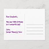 46歳の誕生日おめでとう：楽しいハート柄、虹46 ポストカード (裏面)